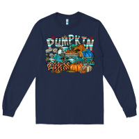 Navy pumpkin farm Long Sleeve Tee - SublimationCraftShop