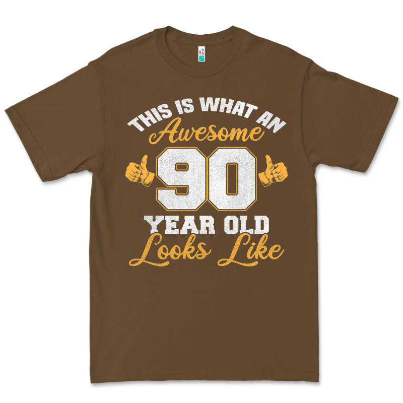 90th Birthday Novelty Gift Awesome 90 Year Old T Shirt Premium Tee by linhVisuals | Teevron