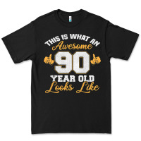 Black 90th birthday novelty gift awesome 90 year old t shirt Premium Tee - linhVisuals