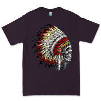 Plum native american indian chief skull motorcycle headdress  t shirt Premium Tee - linhVisuals