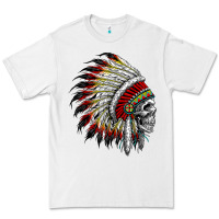 White native american indian chief skull motorcycle headdress  t shirt Premium Tee - linhVisuals