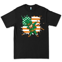 Dabbing Leprechaun Irish American Flag Premium Tee | Teevron