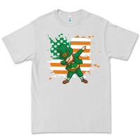 Dove Grey dabbing leprechaun irish american flag Premium Tee - linhVisuals