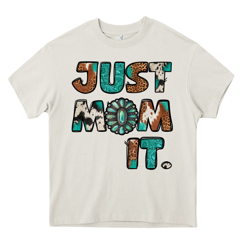 Just Mom It Cowhide Turquoise Heavy Core Tee by Jasminsmagicworld | Teevron