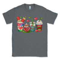 Charcoal Heather watermelon summer coffee cups Classic Tee - OliviaCreatesArt