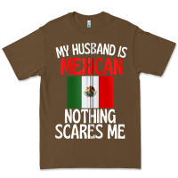Cacao my husband is mexican nothing scares me funny husband zip hoodie Premium Tee - linhVisuals