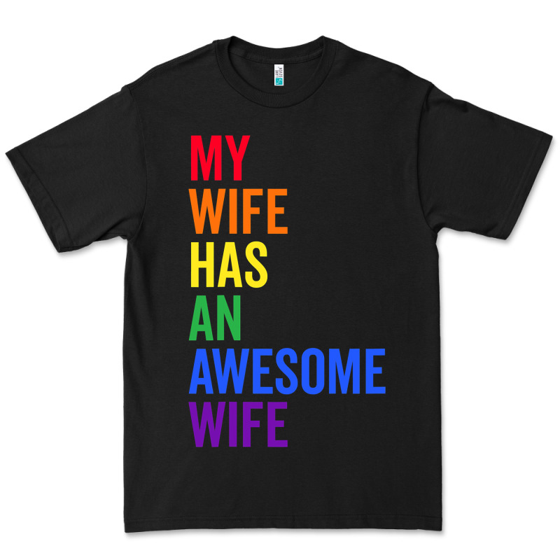 My Wife Has An Awesome Wife Funny Lesbian Wedding Gift T Shirt Premium Tee by linhVisuals | Teevron