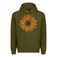 Army Green sunflower Premium Hoodie - Artiststas