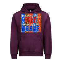Mauve Wine Land of the Free 4th of July Brushstroke Urban Hoodie - Jasminsmagicworld