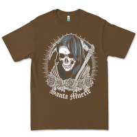 Cacao santa muerte female deity mexican satanic dead sugar skull tank top Premium Tee - linhVisuals