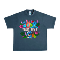 Midnight Navy Your Text Stich Urban Heavy Tee - CowhideDigitalArt