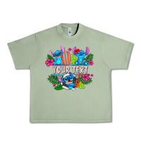 Oil Green Your Text Stich Urban Heavy Tee - CowhideDigitalArt