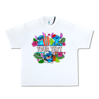 White Your Text Stich Urban Heavy Tee - CowhideDigitalArt