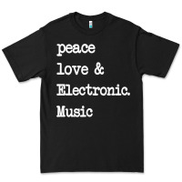 Black peace love & electronic music  edm techno t shirt Premium Tee - linhVisuals