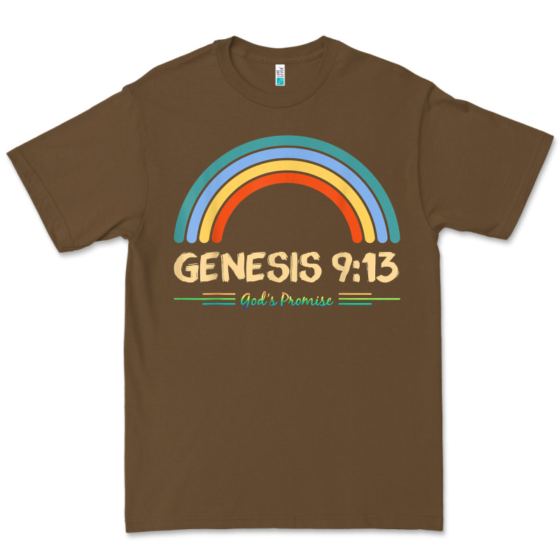 Genesis 913 God's Promise Faithfully Rainbow Bible Verse T Shirt Premium Tee by linhVisuals | Teevron