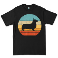 Black corgi retro vintage 60s 70s sunset dog lovers men women t shirt Premium Tee - linhVisuals