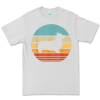 Dove Grey corgi retro vintage 60s 70s sunset dog lovers men women t shirt Premium Tee - linhVisuals