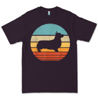 Plum corgi retro vintage 60s 70s sunset dog lovers men women t shirt Premium Tee - linhVisuals
