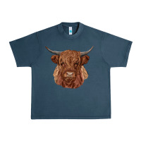 Midnight Navy highland cow Urban Heavy Tee - RanaPortraitStore