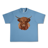 Pebble Blue highland cow Urban Heavy Tee - RanaPortraitStore