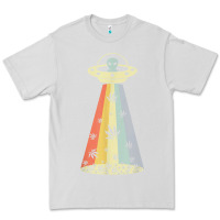 Dove Grey vintage alien weed pot leaf ufo abduction marijuana cannabis t shirt Premium Tee - linhVisuals
