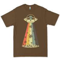 Vintage Alien Weed Pot Leaf Ufo Abduction Marijuana Cannabis T Shirt Premium Tee | Teevron