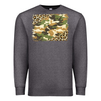 Charcoal Heather leopard camo pattern background Premium Sweatshirt - Jasminsmagicworld