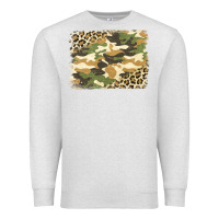 Oatmeal Heather leopard camo pattern background Premium Sweatshirt - Jasminsmagicworld