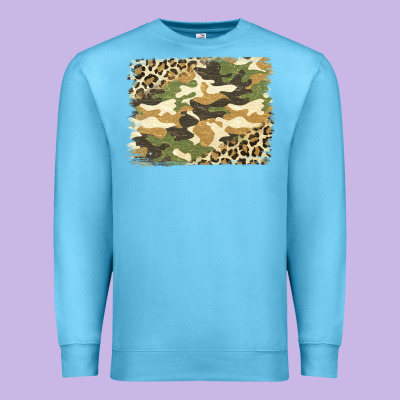 Leopard Camo Pattern Background Premium Sweatshirt Designed By Jasminsmagicworld