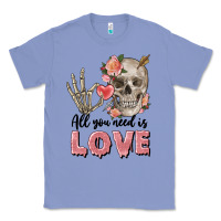 Colony Blue Skull all you need is love Classic Tee - FaDigitalArtStudio