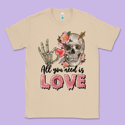 Skull All You Need Is Love Classic Tee Designed By Fadigitalartstudio