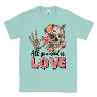 Seafoam Skull all you need is love Classic Tee - FaDigitalArtStudio