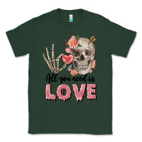 Sports Green Skull all you need is love Classic Tee - FaDigitalArtStudio