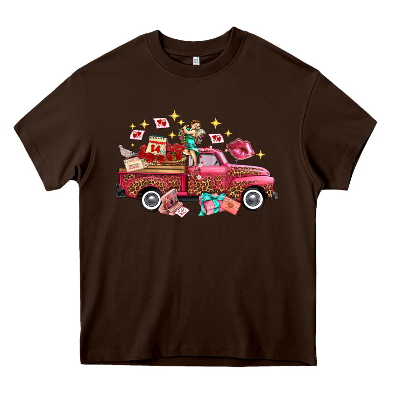Western Valentines Day Truck Photography Love Side Heavy Core Tee by FaDigitalArtStudio | Teevron