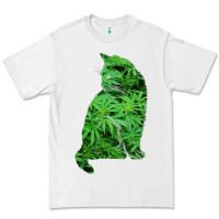 White funny cannabis & cat lover marijuana weed smoker art t shirt Premium Tee - linhVisuals