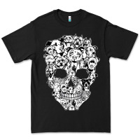 Black funny pitbull skull dog skeleton halloween t shirt Premium Tee - linhVisuals