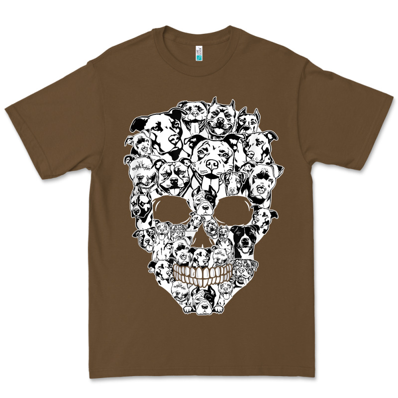 Funny Pitbull Skull Dog Skeleton Halloween T Shirt Premium Tee by linhVisuals | Teevron