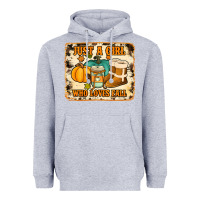 Heather Grey just a girl who loves fall cowhide background Heavyweight Hoodie - Jasminsmagicworld