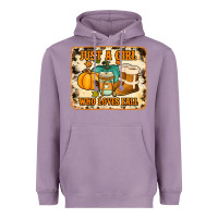 Lavender just a girl who loves fall cowhide background Heavyweight Hoodie - Jasminsmagicworld