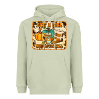 Matcha just a girl who loves fall cowhide background Heavyweight Hoodie - Jasminsmagicworld
