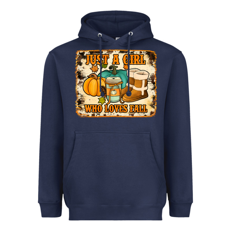 Just A Girl Who Loves Fall Cowhide Background Heavyweight Hoodie by Jasminsmagicworld | Teevron