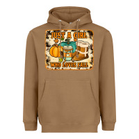 Toasted Coconut just a girl who loves fall cowhide background Heavyweight Hoodie - Jasminsmagicworld