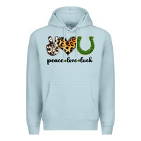 Blue Mist Peace Love Luck Premium Hoodie - Jasminsmagicworld