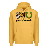 Mustard Peace Love Luck Premium Hoodie - Jasminsmagicworld
