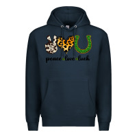 Navy Peace Love Luck Premium Hoodie - Jasminsmagicworld