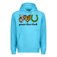 Ocean Blue Peace Love Luck Premium Hoodie - Jasminsmagicworld