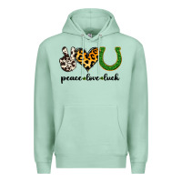 Seafoam Peace Love Luck Premium Hoodie - Jasminsmagicworld