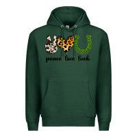 Sports Green Peace Love Luck Premium Hoodie - Jasminsmagicworld