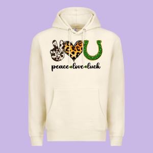 Peace Love Luck Premium Hoodie Designed By Jasminsmagicworld