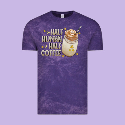 Half Human Half Coffee Vintage Tee Designed By Cowhidedigitalart